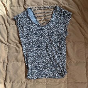 Charlotte Russe Black and White Leopard Print Top